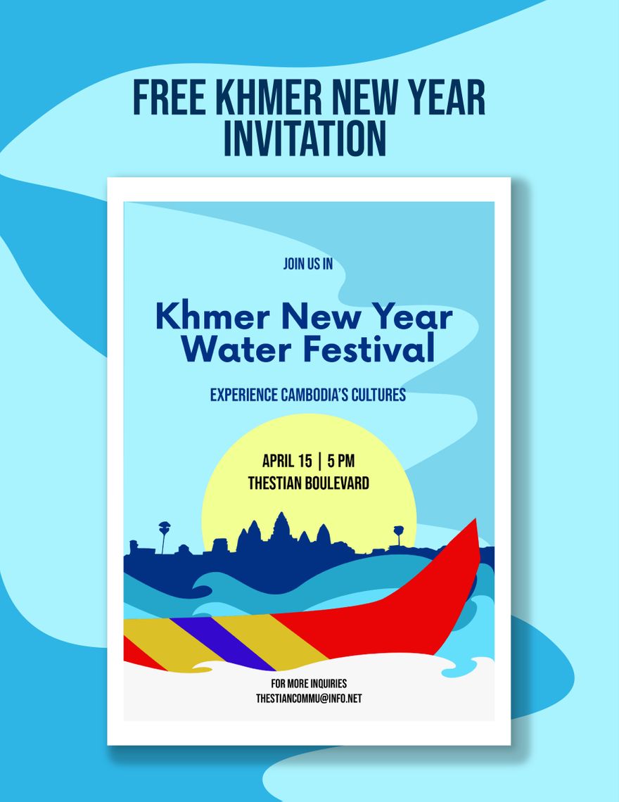 Khmer New Year Invitation in Illustrator, JPG, Word, PSD, Google Docs, Google Docs - Download | Template.net