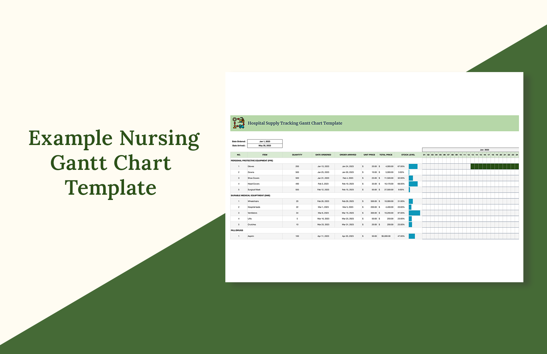 Example Nursing Gantt Chart Template