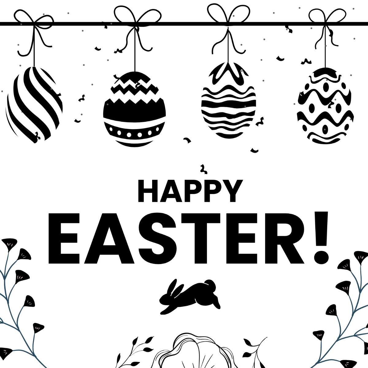 Happy Easter Drawing Template - Edit Online & Download