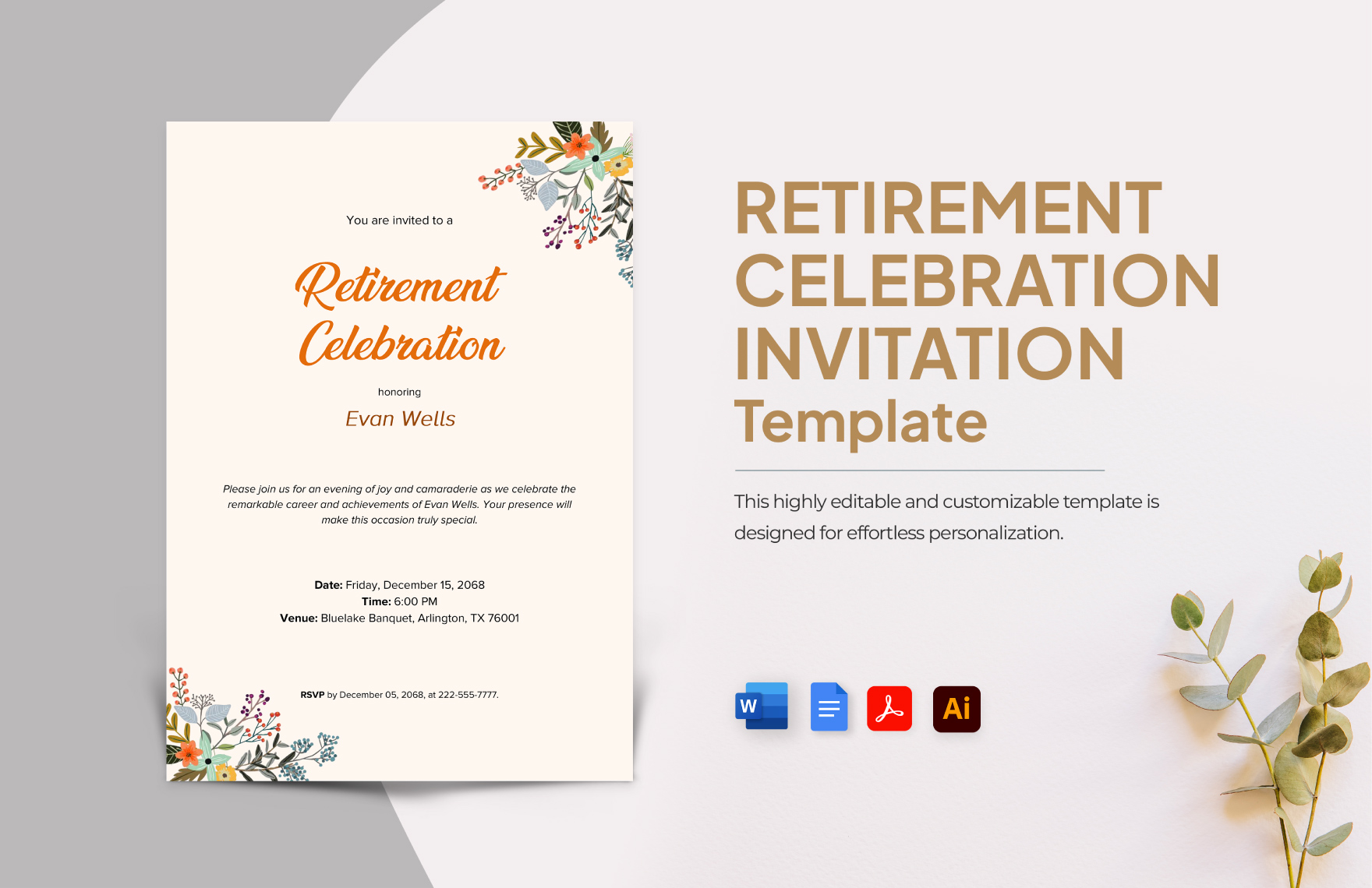 Retirement Celebration Invitation Template