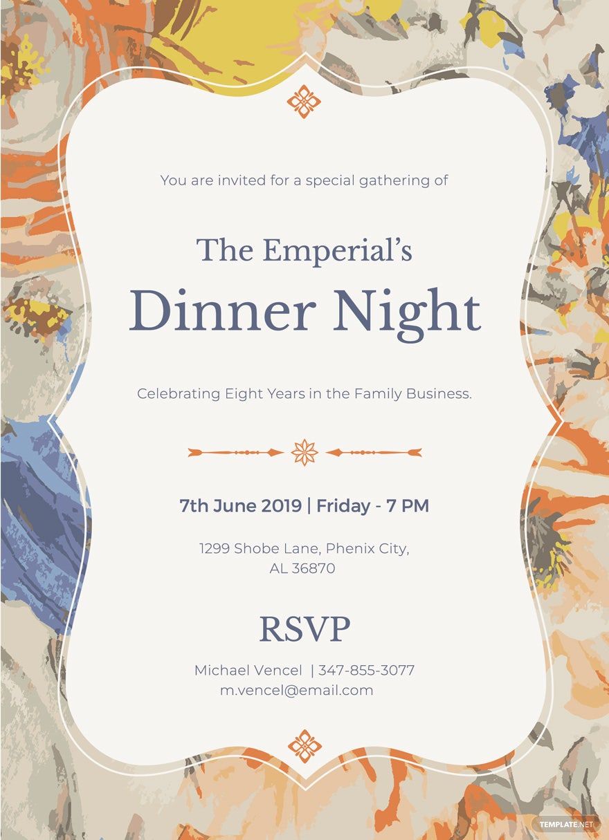 Simple Formal Dinner Invitation Template