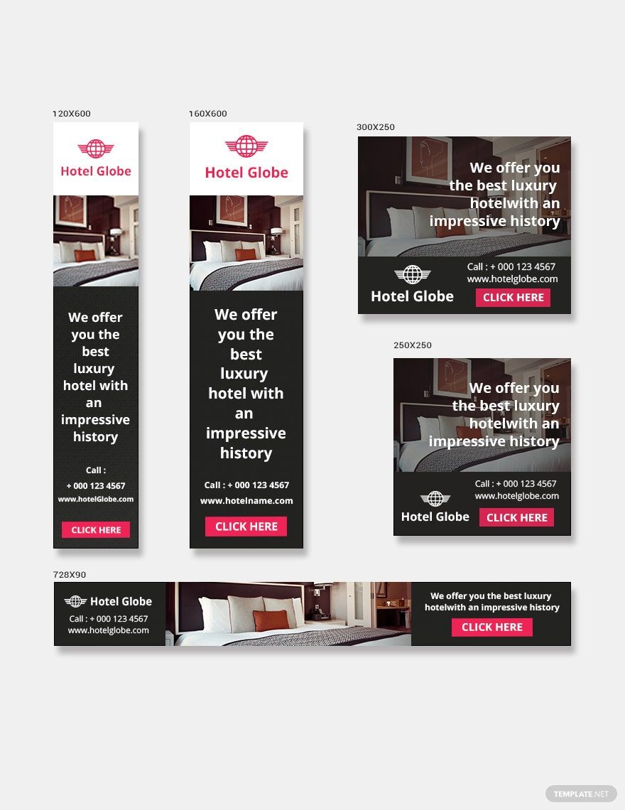 Modern Hotel Banner Ads Template