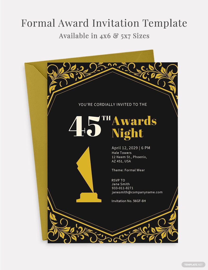 Formal Award Invitation Template