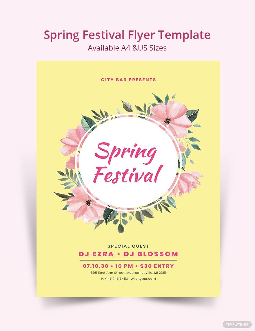 Spring Festival Flyer Template