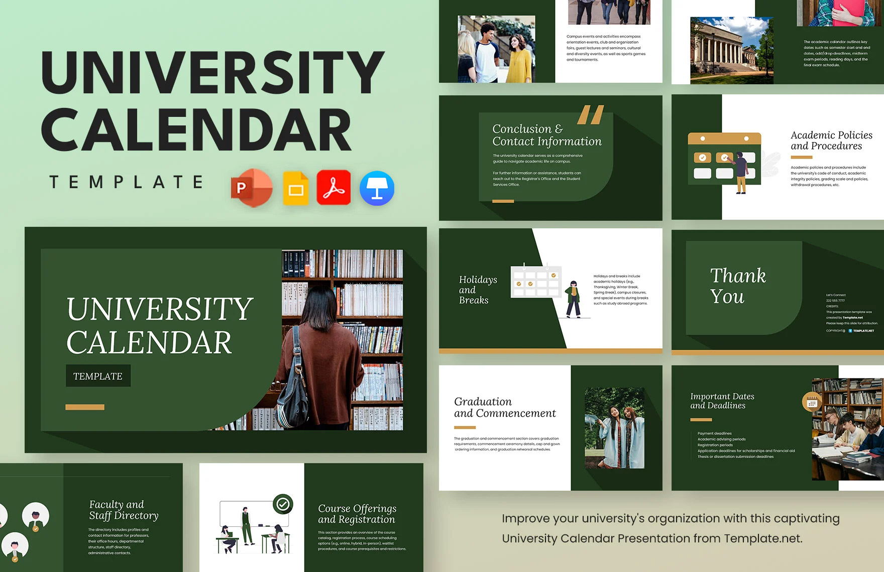 University Calendar Template