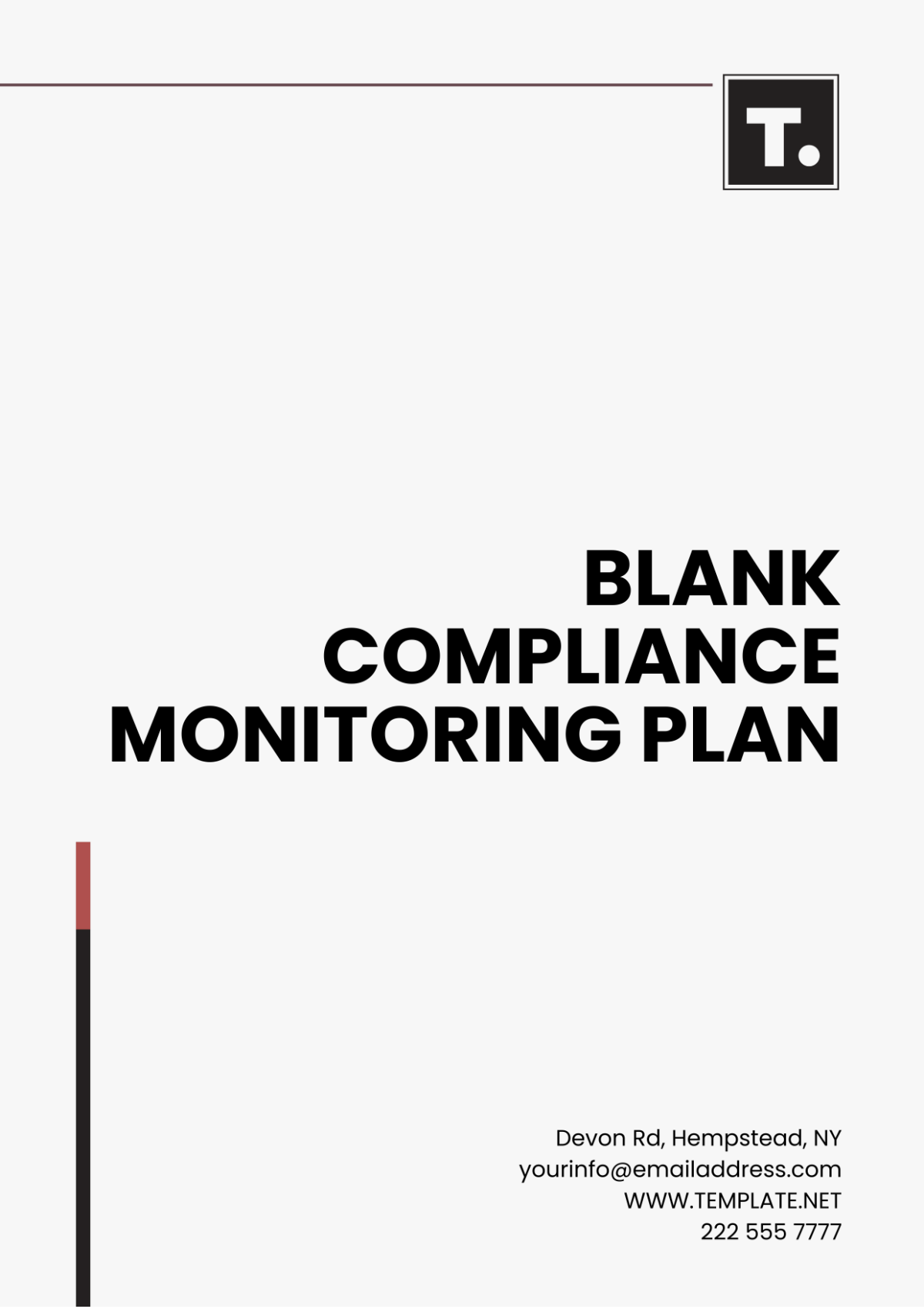 Blank Compliance Monitoring Plan Template - Edit Online & Download