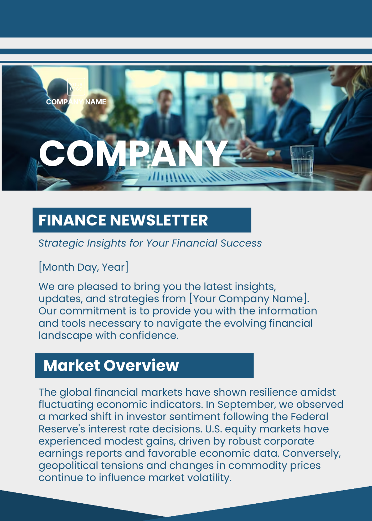 Finance Newsletter Template - Edit Online & Download