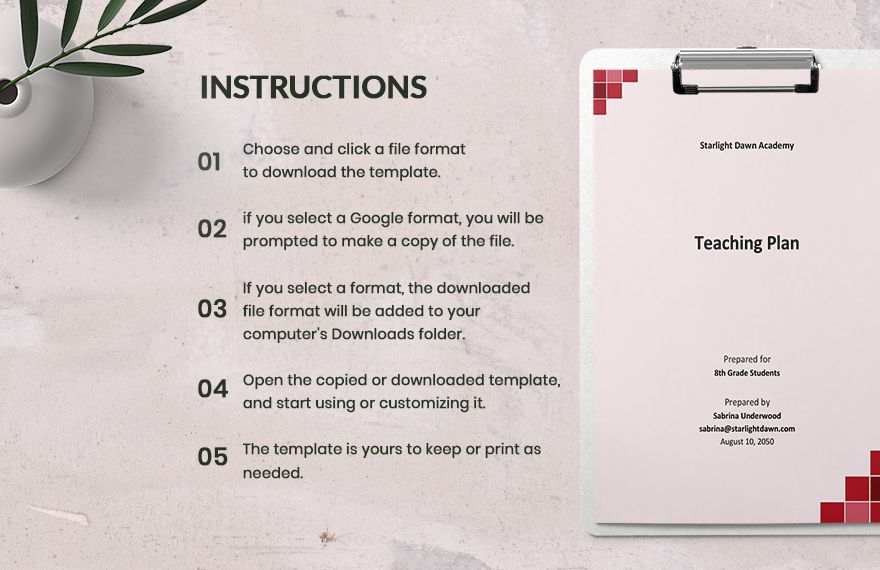 Teaching Plan Template