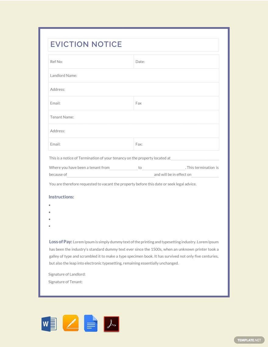 Simple Eviction Notice Template