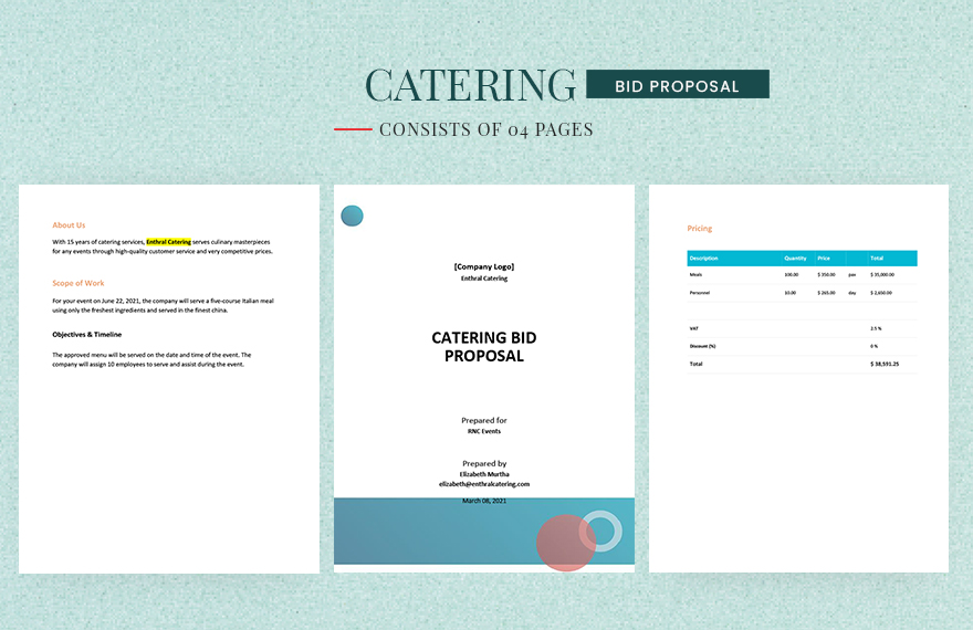 Catering Bid Proposal Template