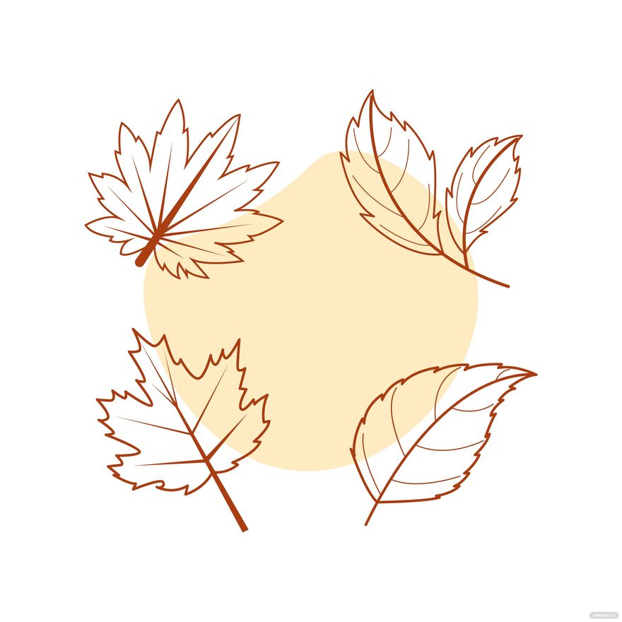 Fall Leaves Outline Vector