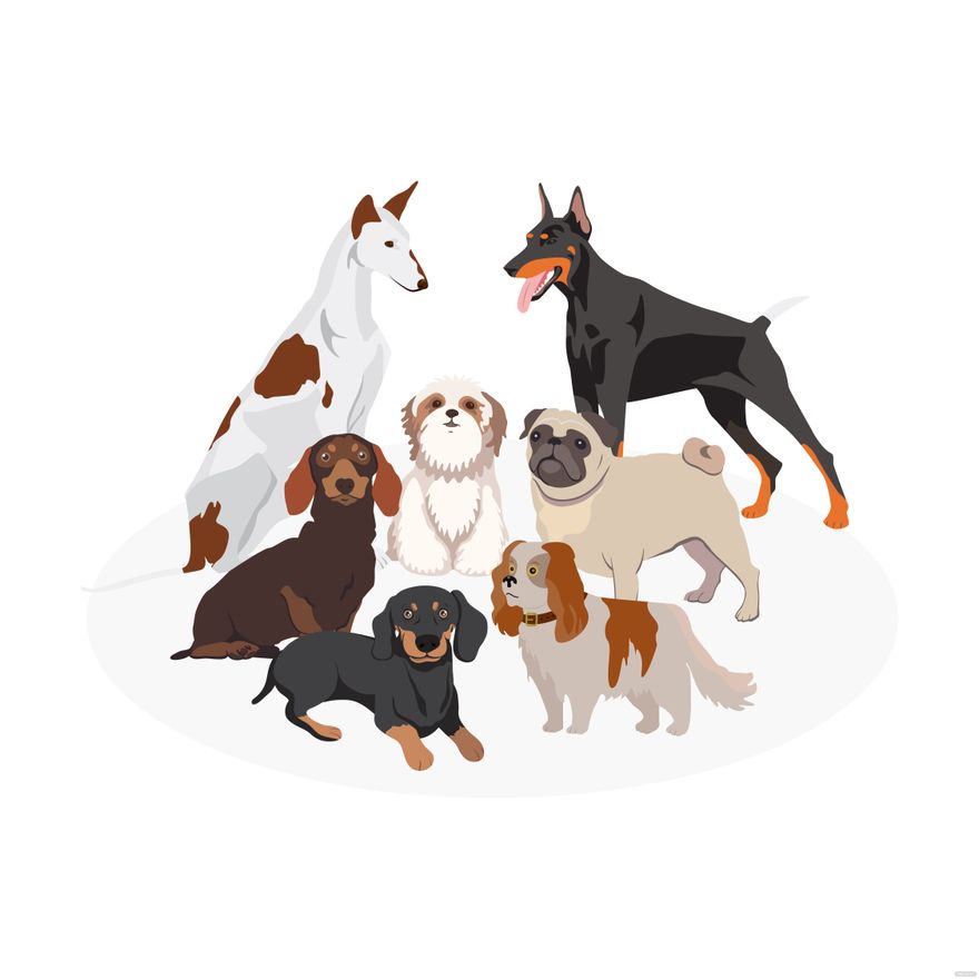 Dog Group Vector