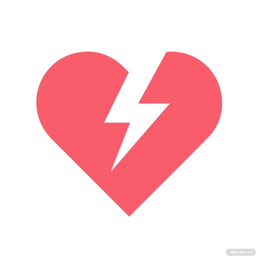 Minimalist Broken Heart Vector