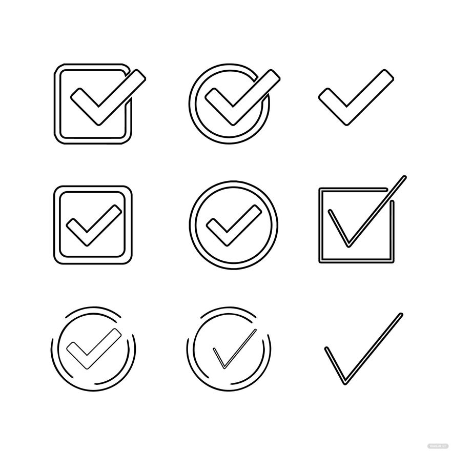 Check Mark Outline Vector