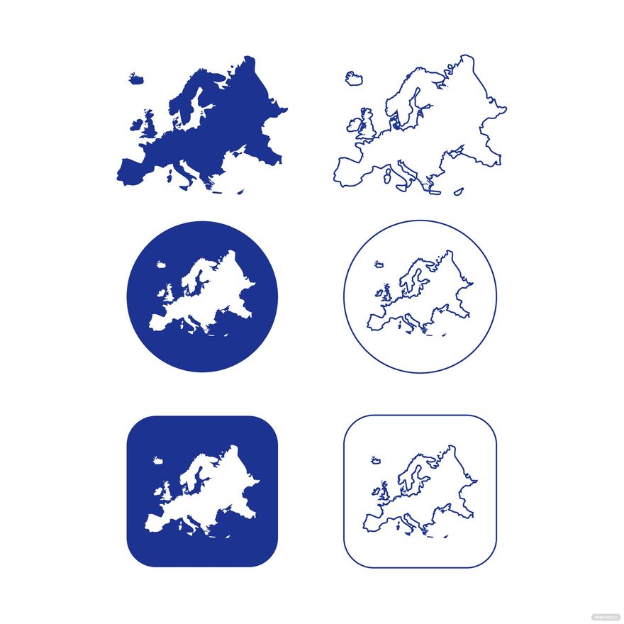 Europe Map Icon Vector