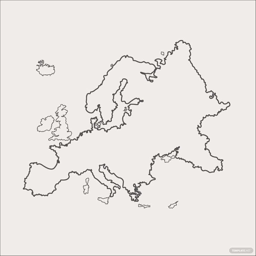 Europe Map Outline Vector