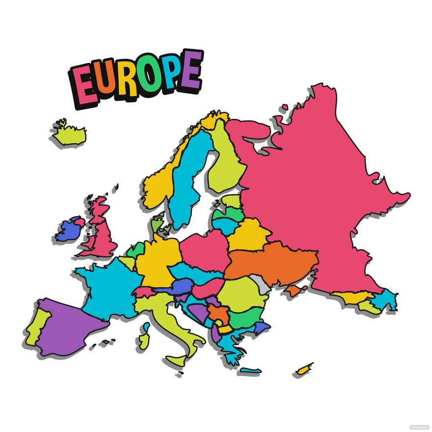 Cartoon Europe Map Vector