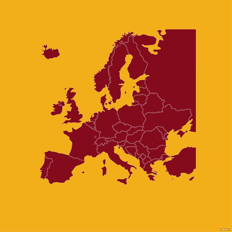 Europe Border Map Vector