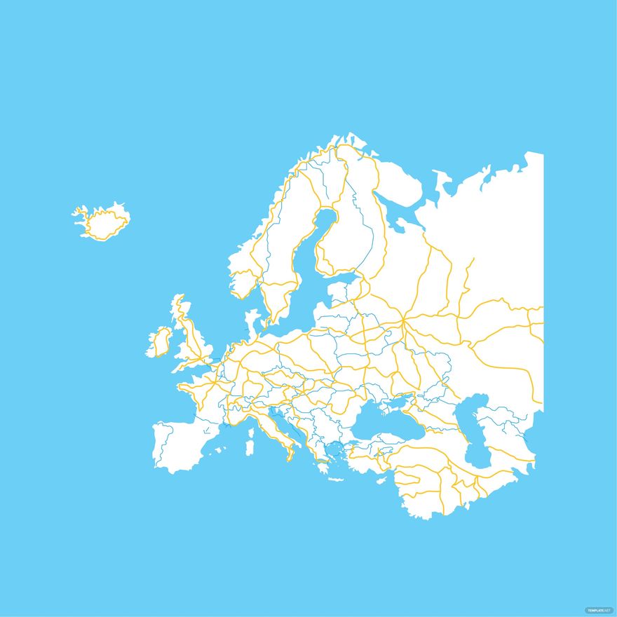 Europe Road Map Vector