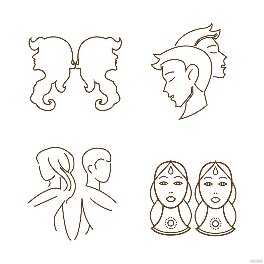 Gemini Outline Vector