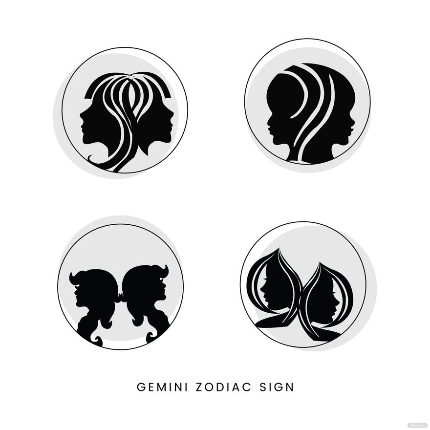 Gemini Zodiac Sign Vector in Illustrator, EPS, SVG, JPG, PNG