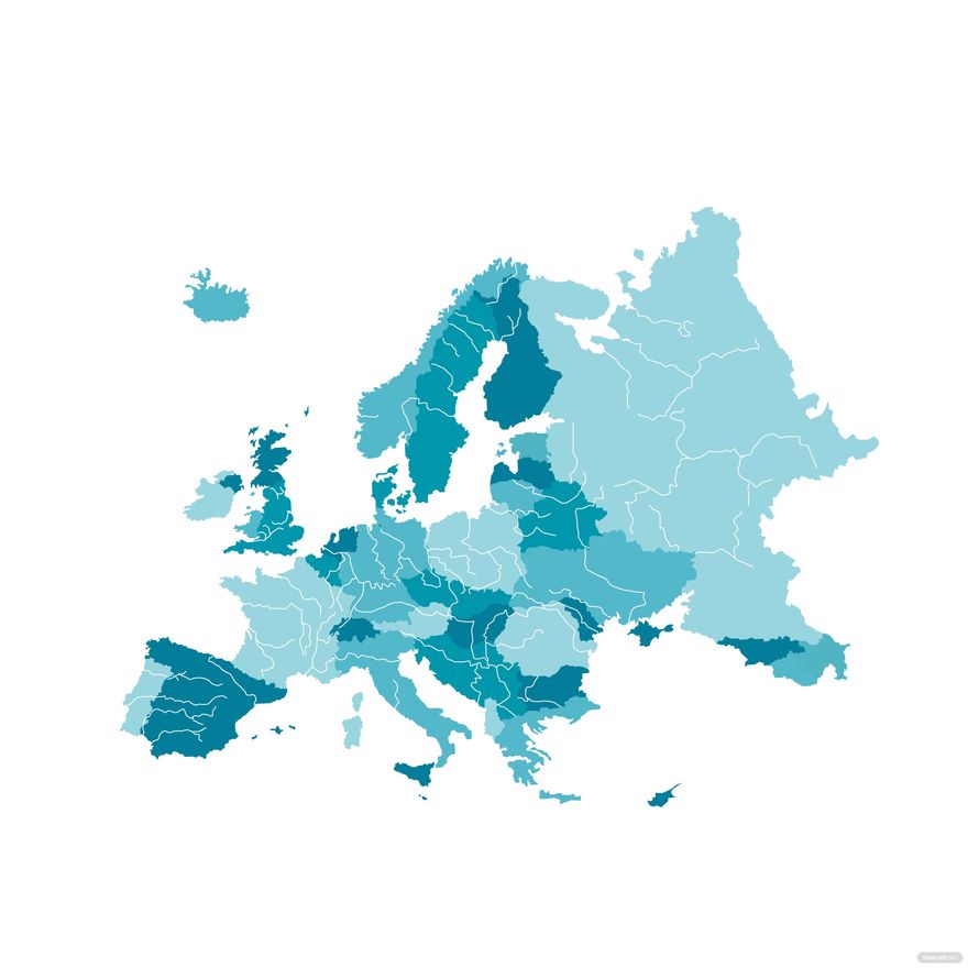 Europe Rivers Map Vector