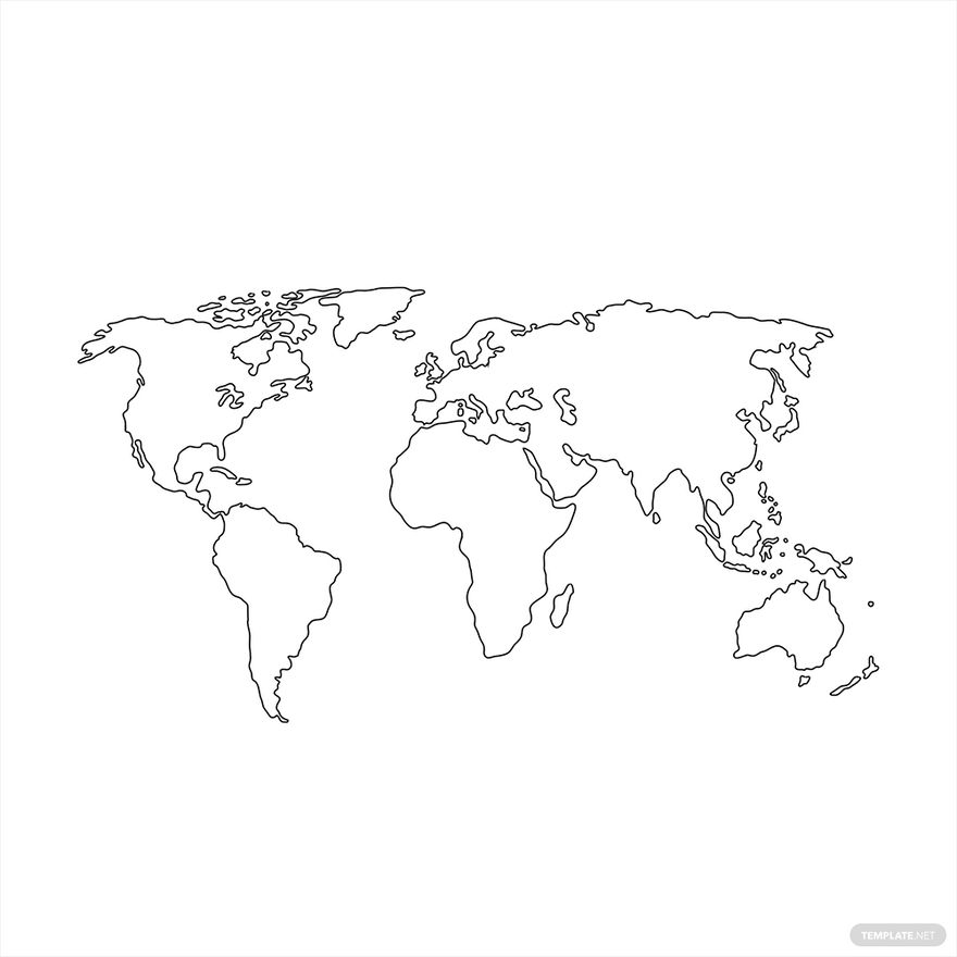 World Map Outline Vector