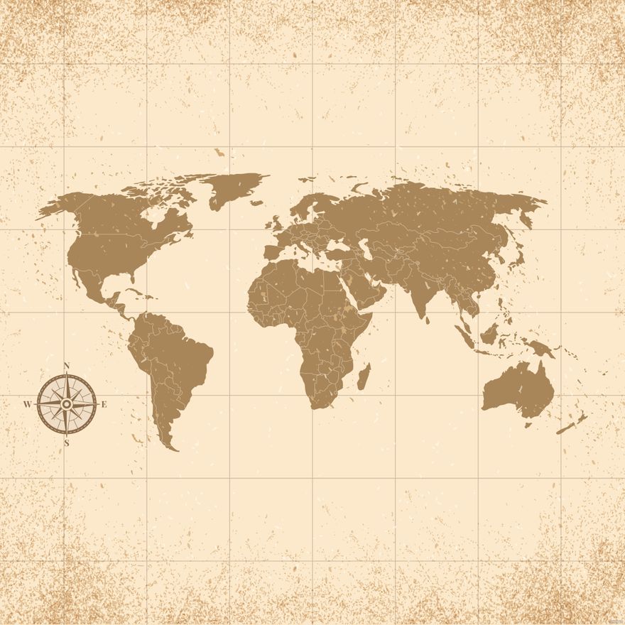 Retro World Map Vector