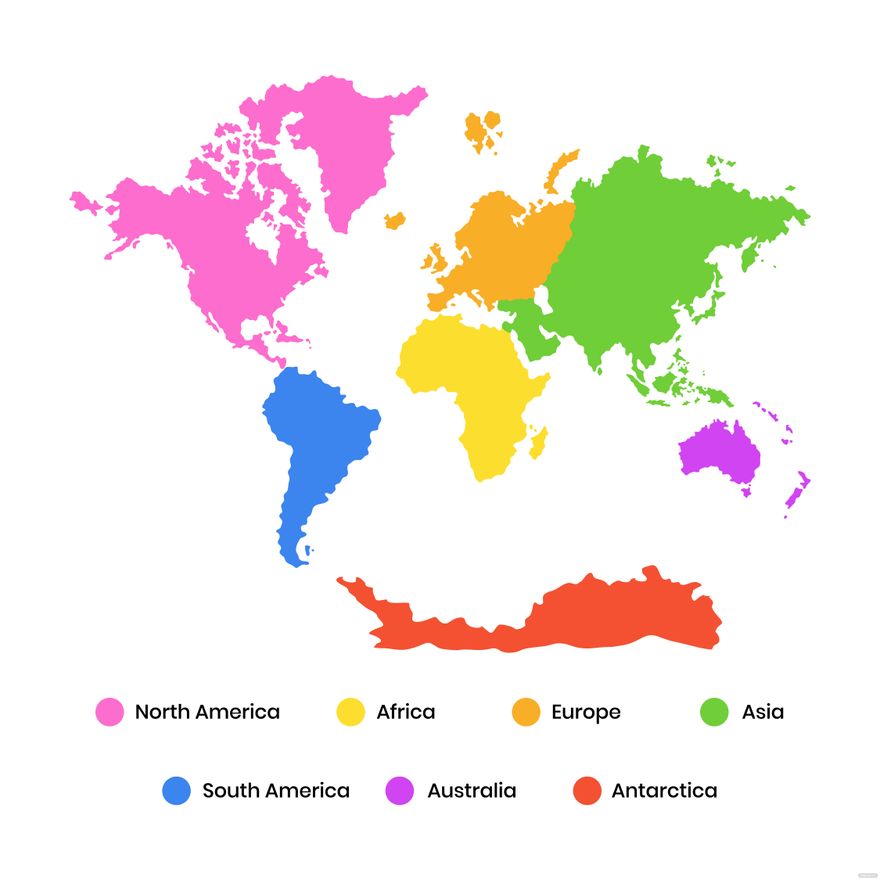 World Map Continents Vector