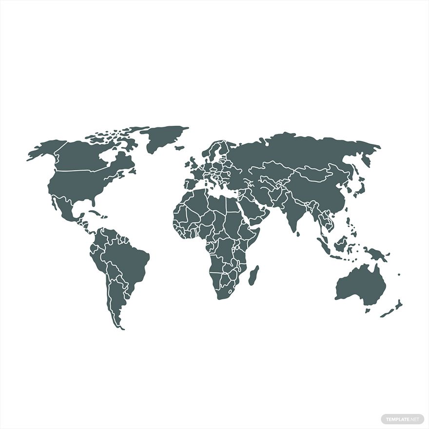 Simplified World Map Vector