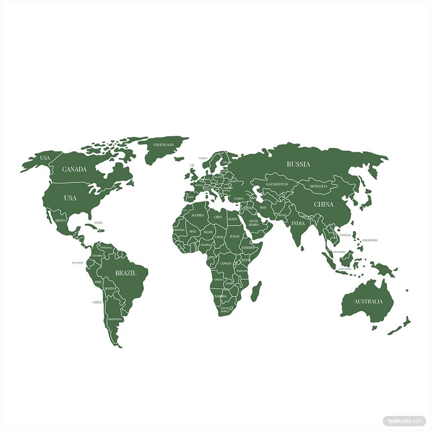 Detailed World Map Vector