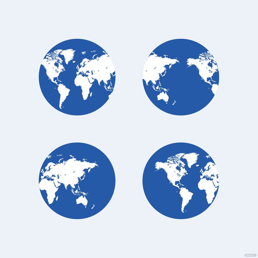 Round World Map Vector