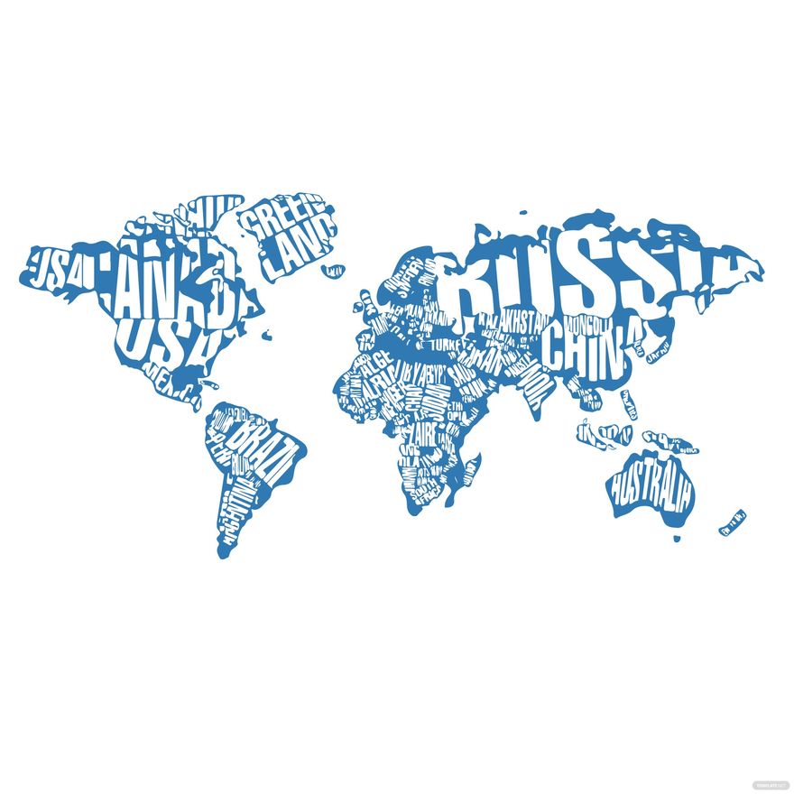 World Map Typography