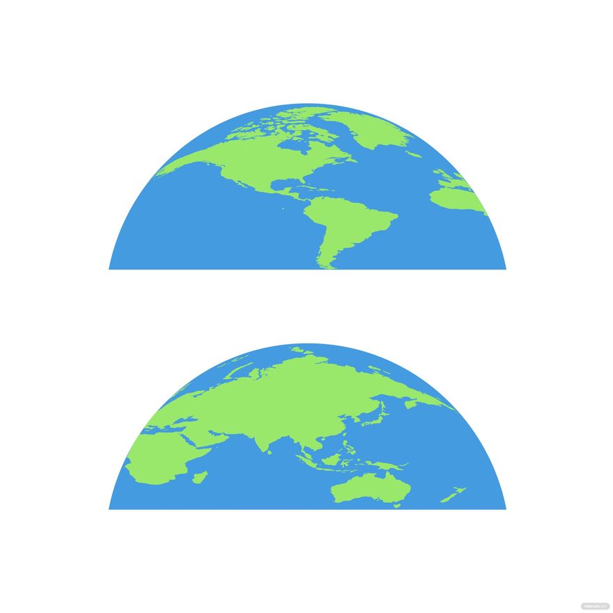 Half World Map Vector