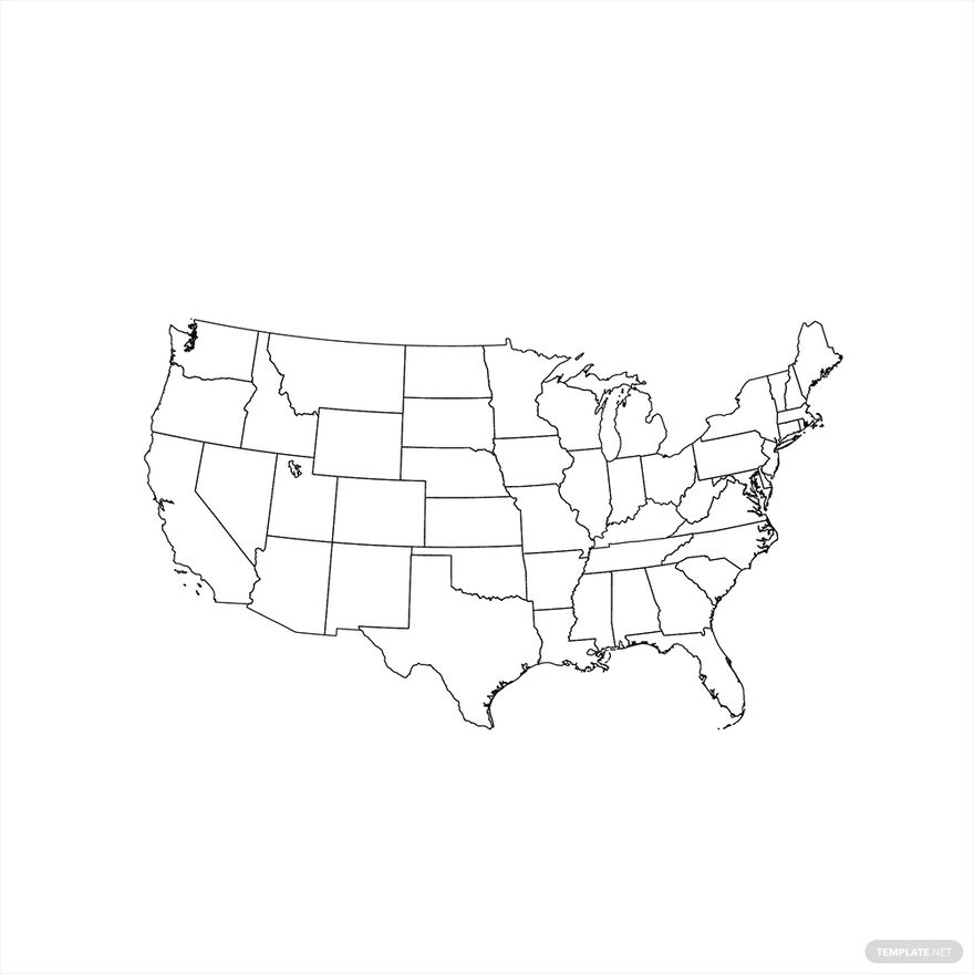 USA Map Outline Vector