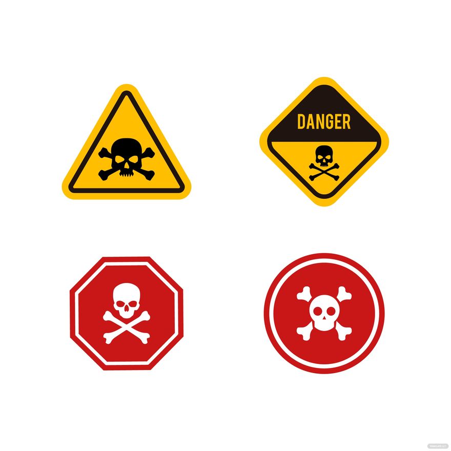 Skull Warning Sign Vector