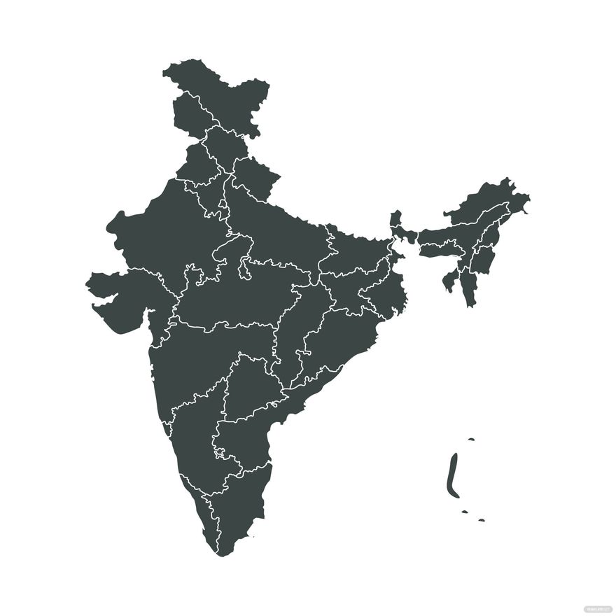 India Map Outline Vector