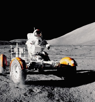 Astronaut on lunar rover