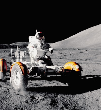 Astronaut on lunar rover