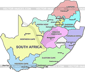 South Africa map - royalty-free vector clipart