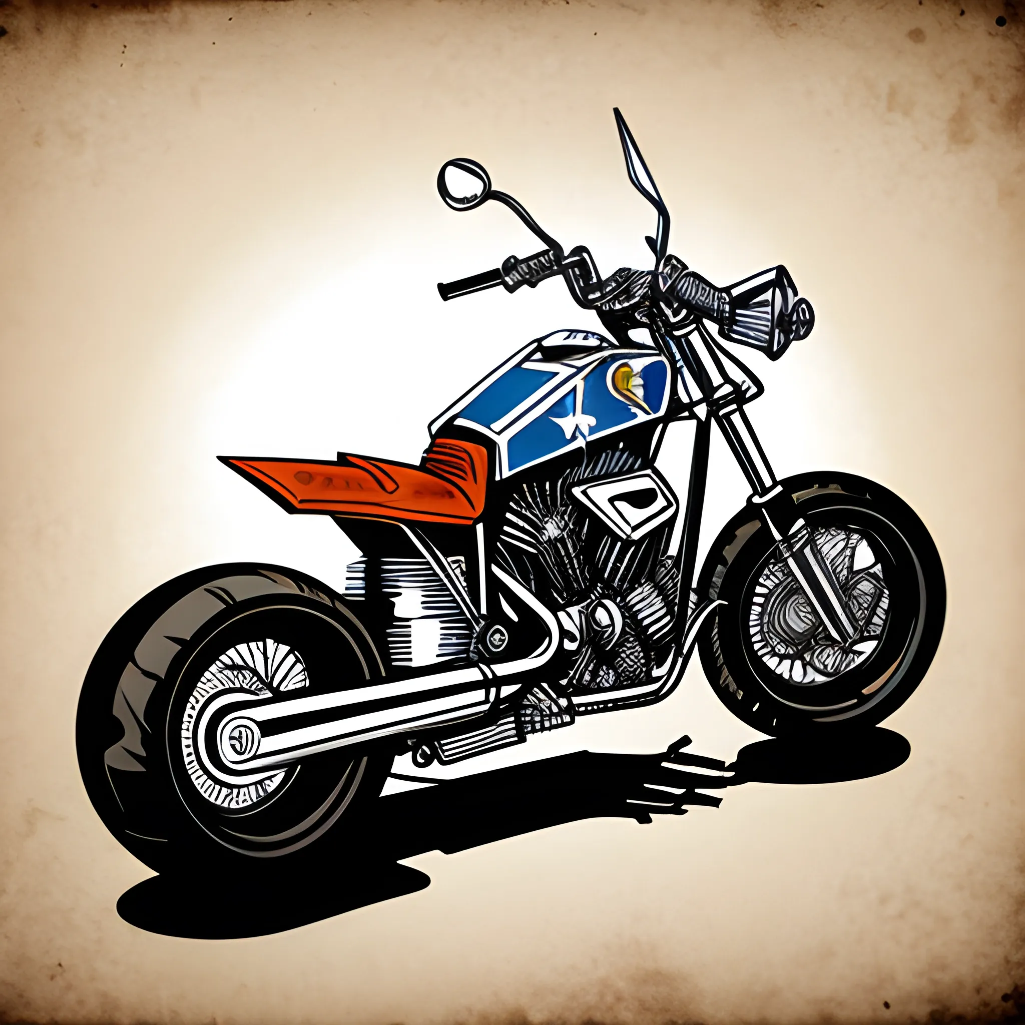 Evil knivel motorcycle illustration 