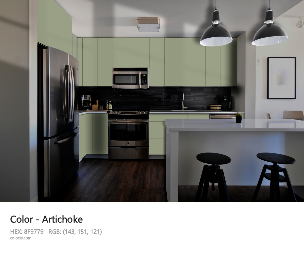 Artichoke Color modular kitchen design