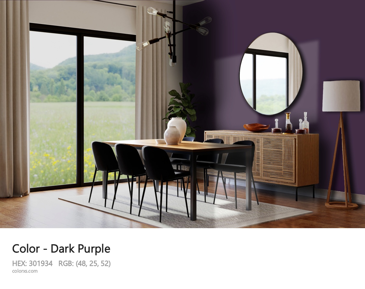 Dark Purple Color dining room design