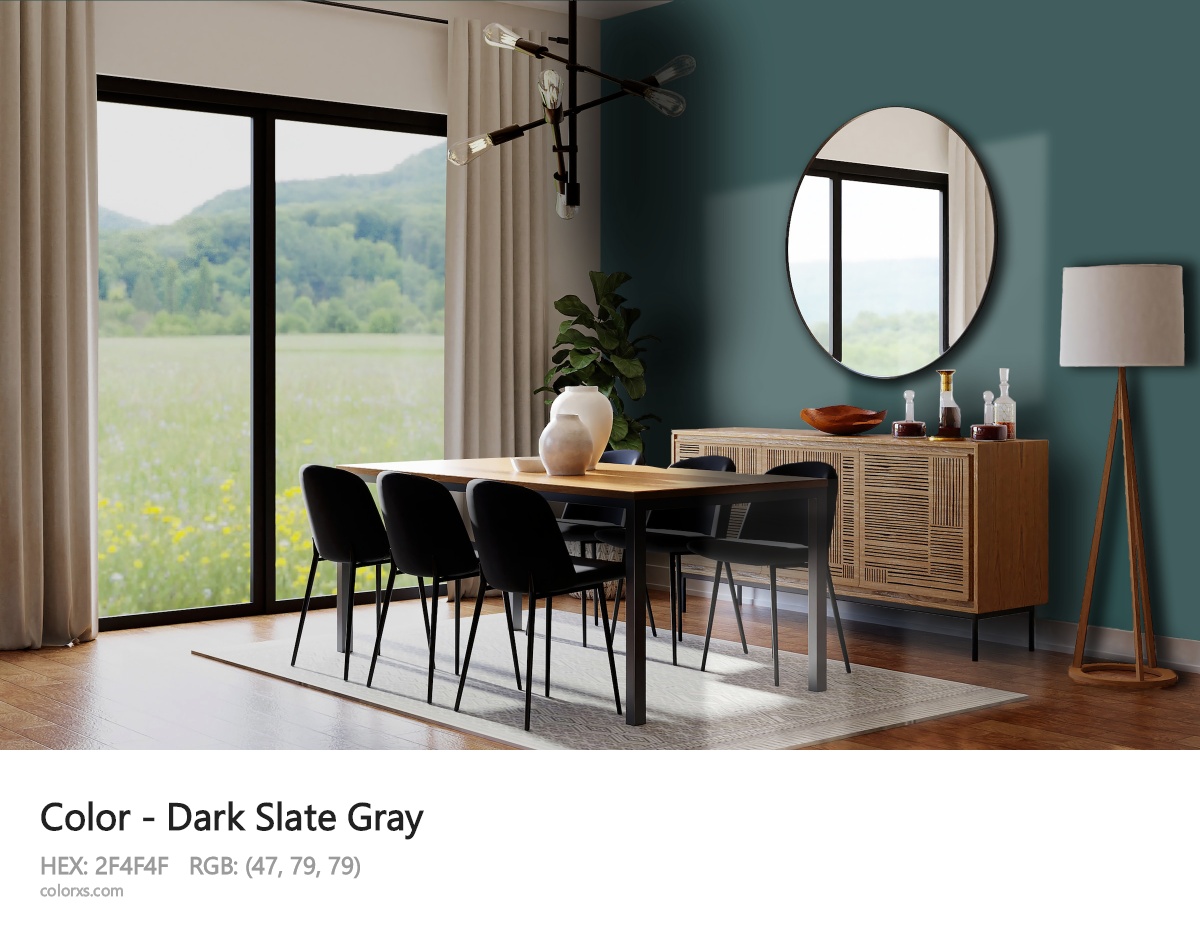 Dark Slate Gray Color dining room design