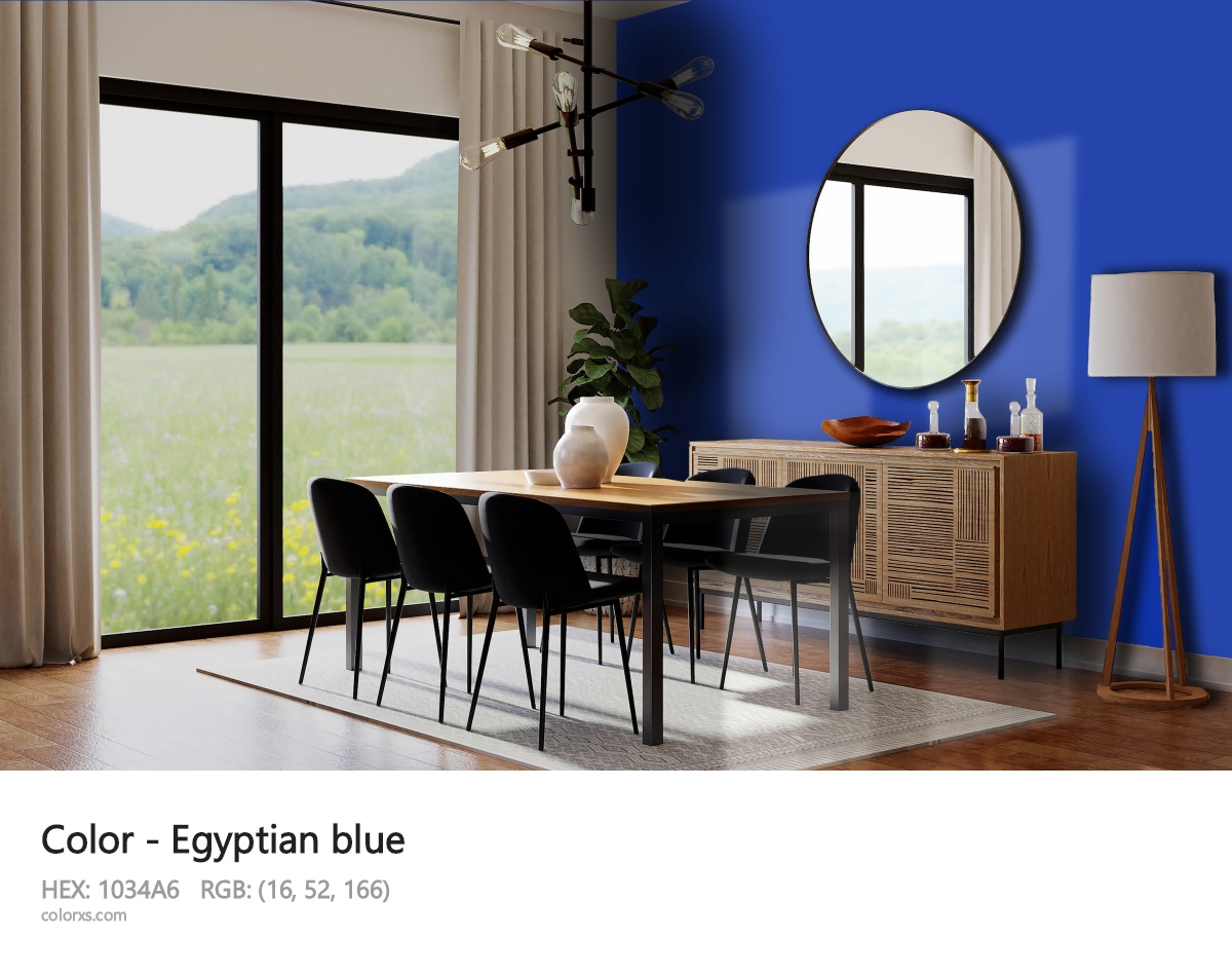 Egyptian blue Color dining room design