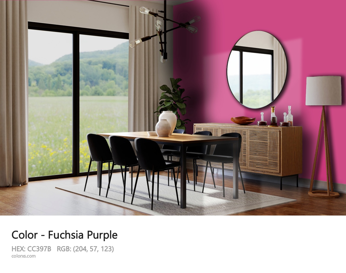 Fuchsia Purple Color dining room design