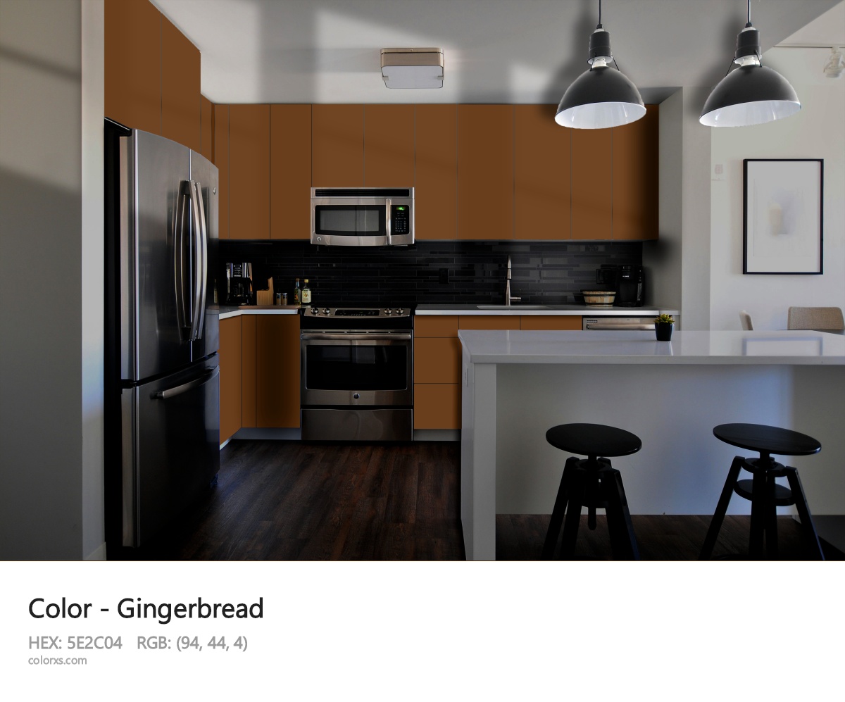 Gingerbread Color modular kitchen design