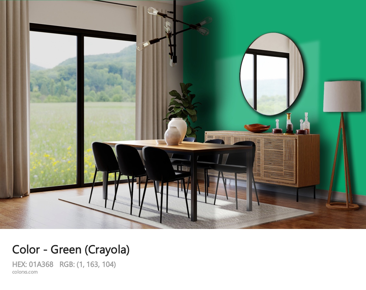 Green (Crayola) Color dining room design