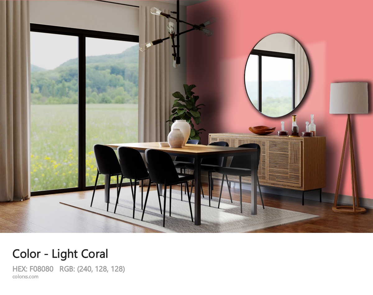 Light Coral Color dining room design