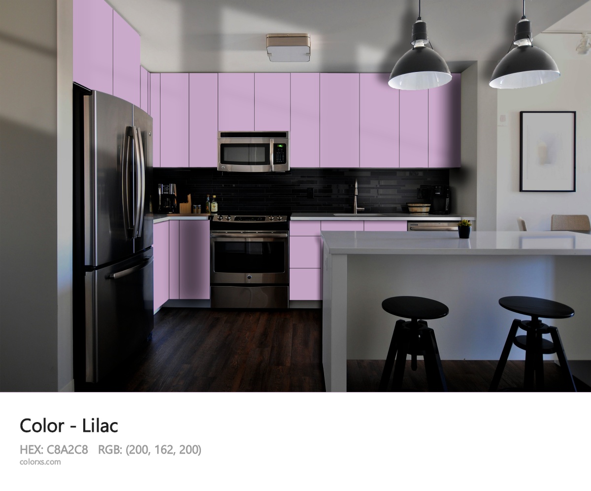 Lilac Color modular kitchen design